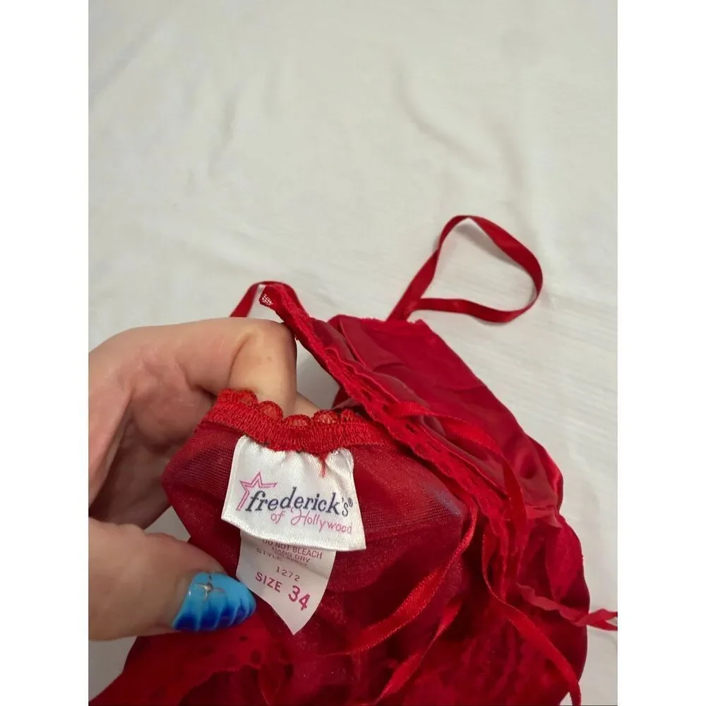 Fredrick’s Of Hollywood Red Vintage Bustier Size 34